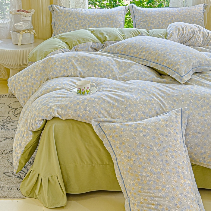 91家纺网 家纺一手货源 找家纺 可思家纺 2025新款云柔棉四件套 海棠花开