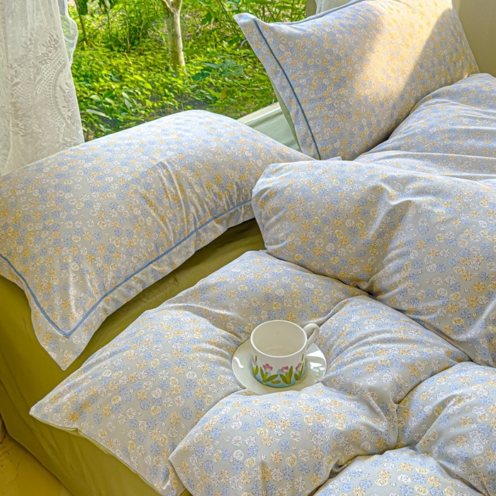 91家纺网 家纺一手货源 找家纺 可思家纺 2025新款云柔棉四件套 海棠花开