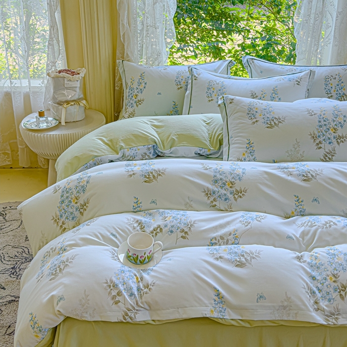 91家纺网 家纺一手货源 找家纺 可思家纺 2025新款云柔棉四件套 沐春风