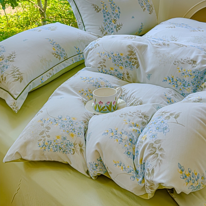 91家纺网 家纺一手货源 找家纺 可思家纺 2025新款云柔棉四件套 沐春风