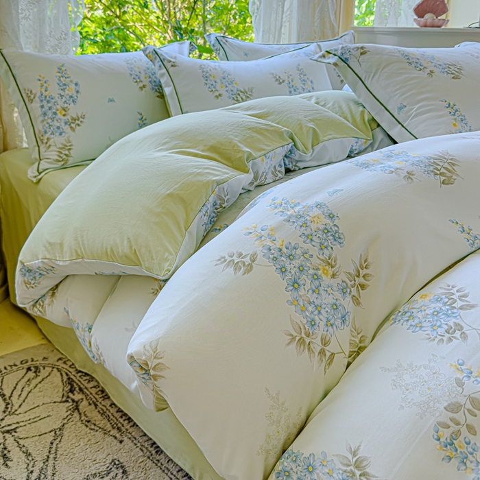 91家纺网 家纺一手货源 找家纺 可思家纺 2025新款云柔棉四件套 沐春风