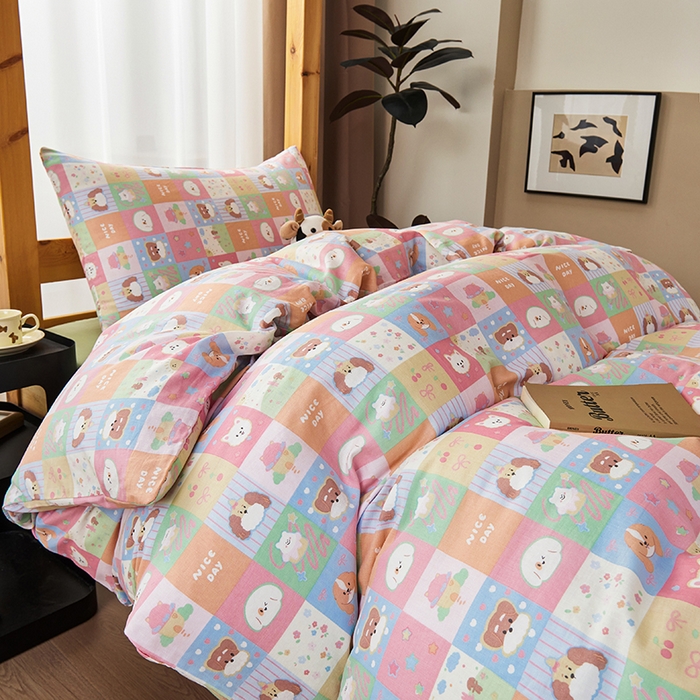 91家纺网 家纺一手货源 找家纺 （总）斯尔顿 2025新款A类全棉双层纱三件套