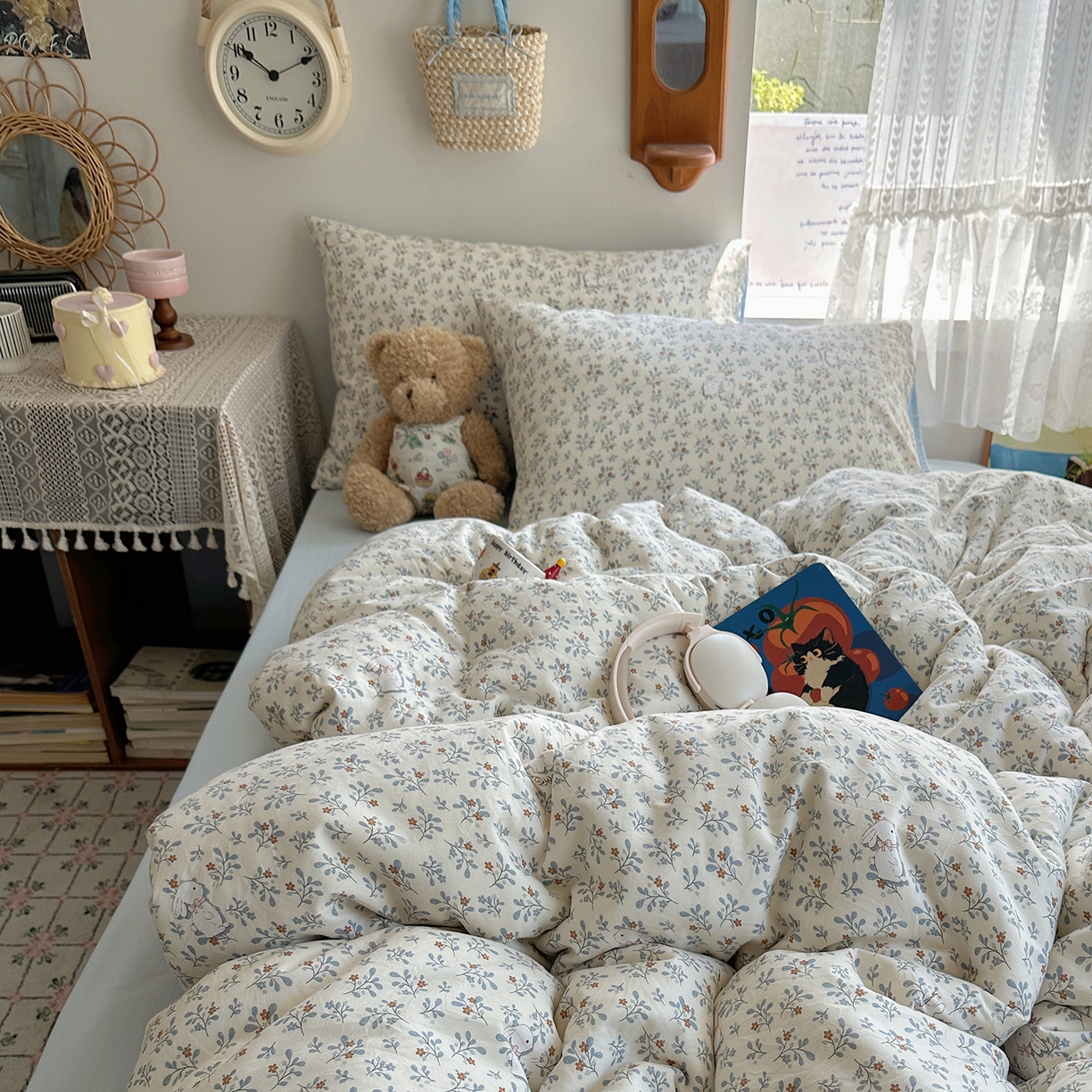 91家纺网 家纺一手货源 找家纺 （总）沐芷 2025 开学季水洗棉四件套 卡通简约风超柔舒适三件套