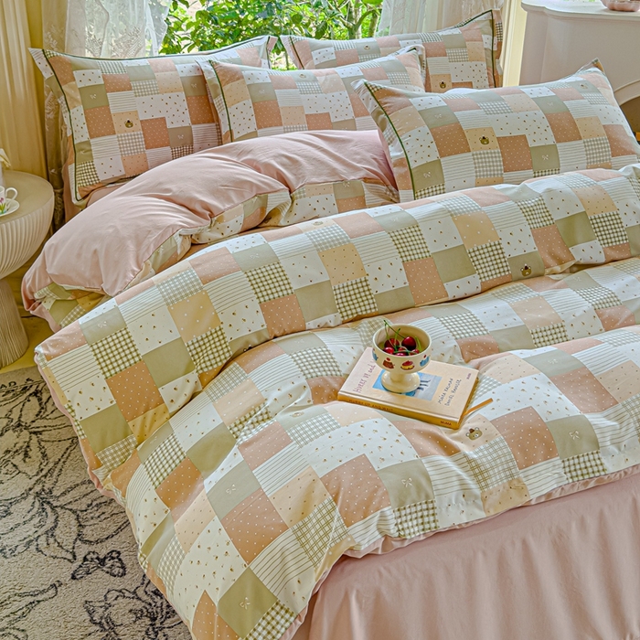 91家纺网 家纺一手货源 找家纺 可思家纺 2025新款云柔棉四件套 晚安小熊-咖