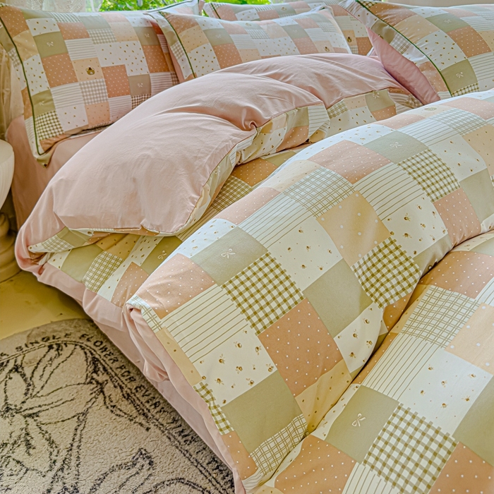 91家纺网 家纺一手货源 找家纺 可思家纺 2025新款云柔棉四件套 晚安小熊-咖