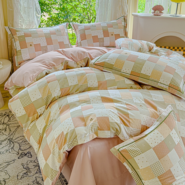 91家纺网 家纺一手货源 找家纺 可思家纺 2025新款云柔棉四件套 晚安小熊-咖