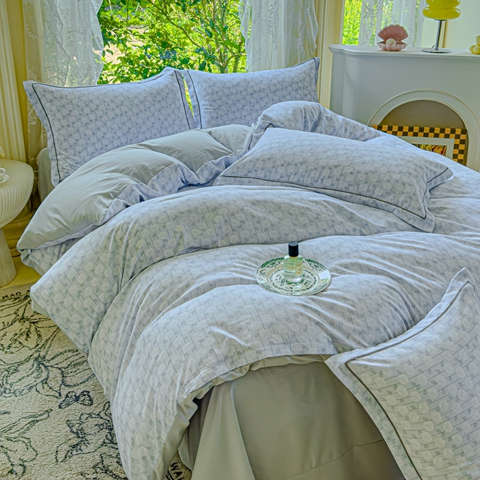 91家纺网 家纺一手货源 找家纺 可思家纺 2025新款云柔棉四件套 雾野玫瑰