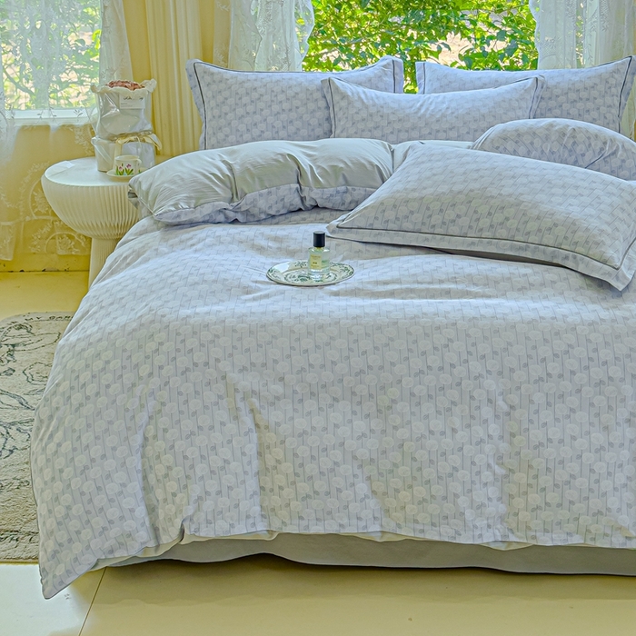 91家纺网 家纺一手货源 找家纺 可思家纺 2025新款云柔棉四件套 雾野玫瑰