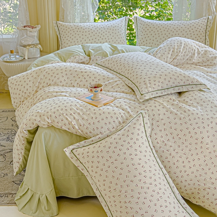 91家纺网 家纺一手货源 找家纺 可思家纺 2025新款云柔棉四件套 夏日甜果