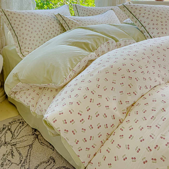 91家纺网 家纺一手货源 找家纺 可思家纺 2025新款云柔棉四件套 夏日甜果