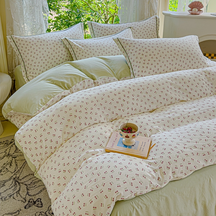 91家纺网 家纺一手货源 找家纺 可思家纺 2025新款云柔棉四件套 夏日甜果