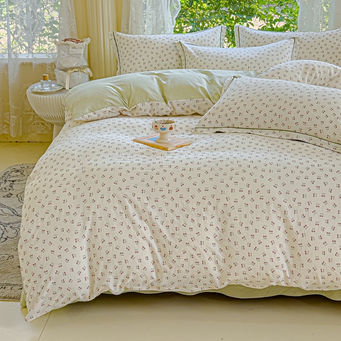 91家纺网 家纺一手货源 找家纺 可思家纺 2025新款云柔棉四件套 夏日甜果