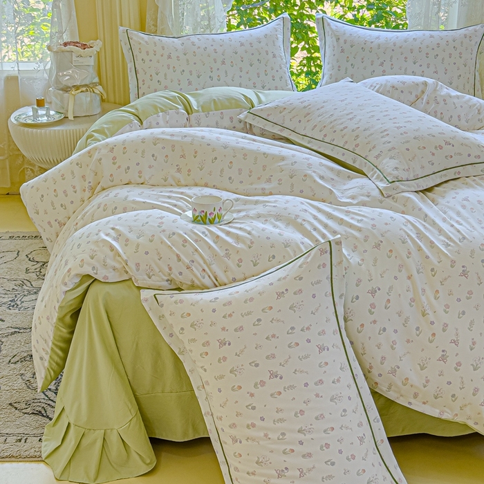 91家纺网 家纺一手货源 找家纺 可思家纺 2025新款云柔棉四件套 阳光花房