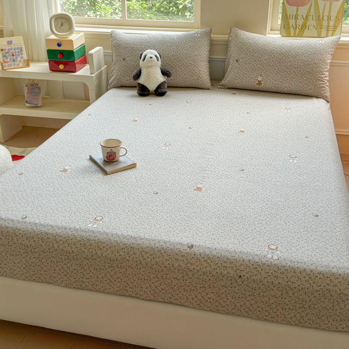 91家纺网 家纺一手货源 找家纺 佑佳家纺2025新款A类高克重水洗棉床笠 乐趣