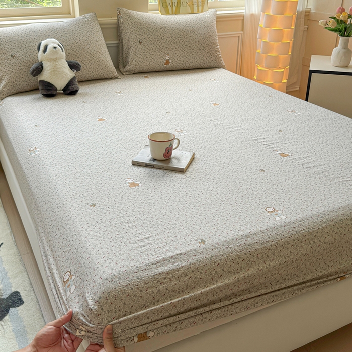 佑佳家纺2025新款A类高克重水洗棉床笠 乐趣