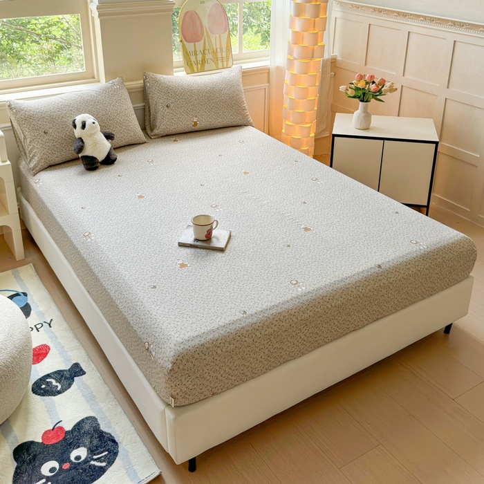 91家纺网 家纺一手货源 找家纺 佑佳家纺2025新款A类高克重水洗棉床笠 乐趣