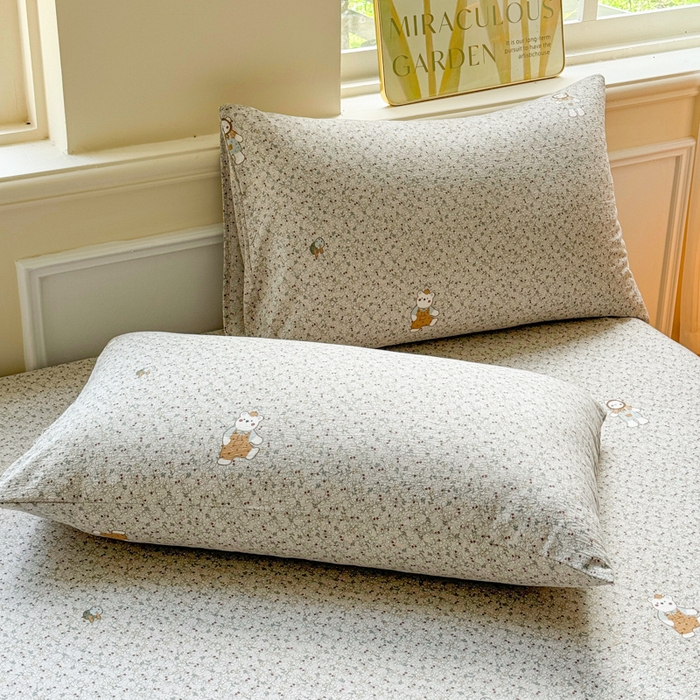 91家纺网 家纺一手货源 找家纺 佑佳家纺2025新款A类高克重水洗棉床笠 乐趣