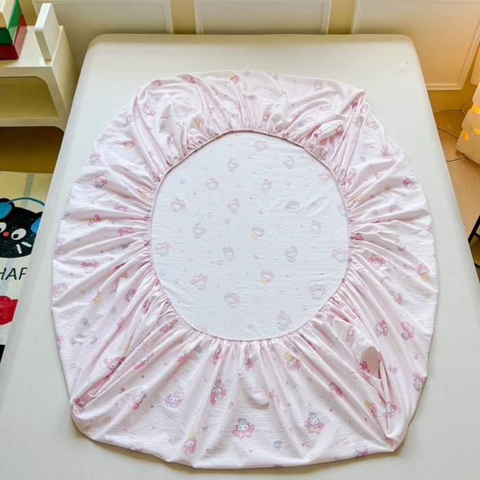 91家纺网 家纺一手货源 找家纺 佑佳家纺2025新款A类高克重水洗棉床笠 莓乐迪