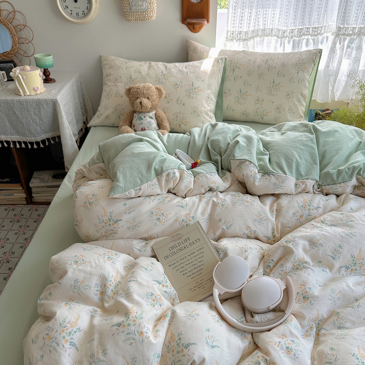 91家纺网 家纺一手货源 找家纺 （总）沐芷 2025 开学季水洗棉四件套 卡通简约风超柔舒适三件套