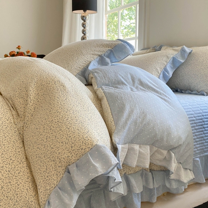 91家纺网 家纺一手货源 找家纺 （总）2025新款韩版花边床盖四件套公主风床盖四件套