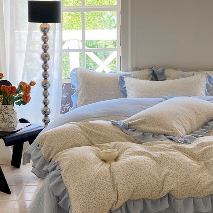 91家纺网 家纺一手货源 找家纺 （总）2025新款韩版花边床盖四件套公主风床盖四件套