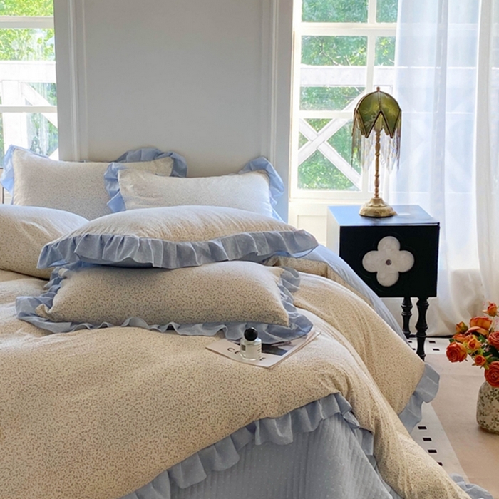 91家纺网 家纺一手货源 找家纺 （总）2025新款韩版花边床盖四件套公主风床盖四件套