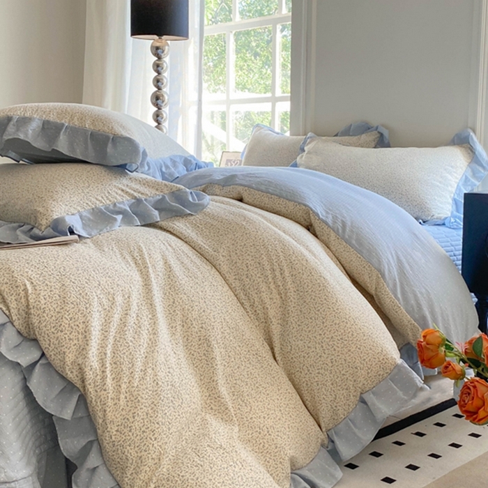 91家纺网 家纺一手货源 找家纺 （总）2025新款韩版花边床盖四件套公主风床盖四件套