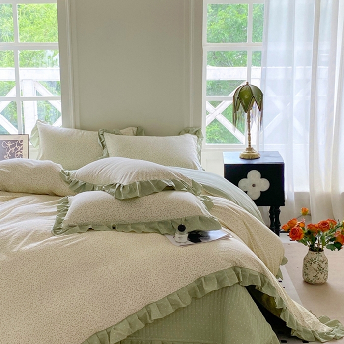 91家纺网 家纺一手货源 找家纺 富之航家纺  2025新款四件套 春日初见