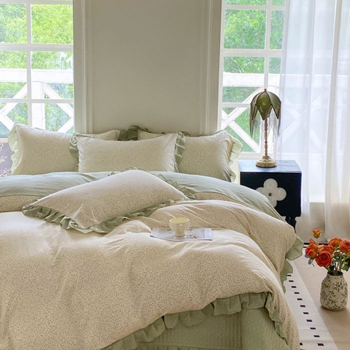 91家纺网 家纺一手货源 找家纺 富之航家纺  2025新款四件套 春日初见