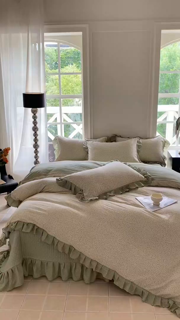 91家纺网 家纺一手货源 找家纺 富之航家纺  2025新款四件套 春日初见