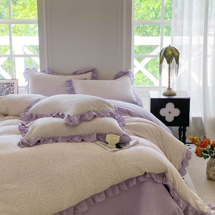 91家纺网 家纺一手货源 找家纺 富之航家纺  2025新款四件套 紫薇花园