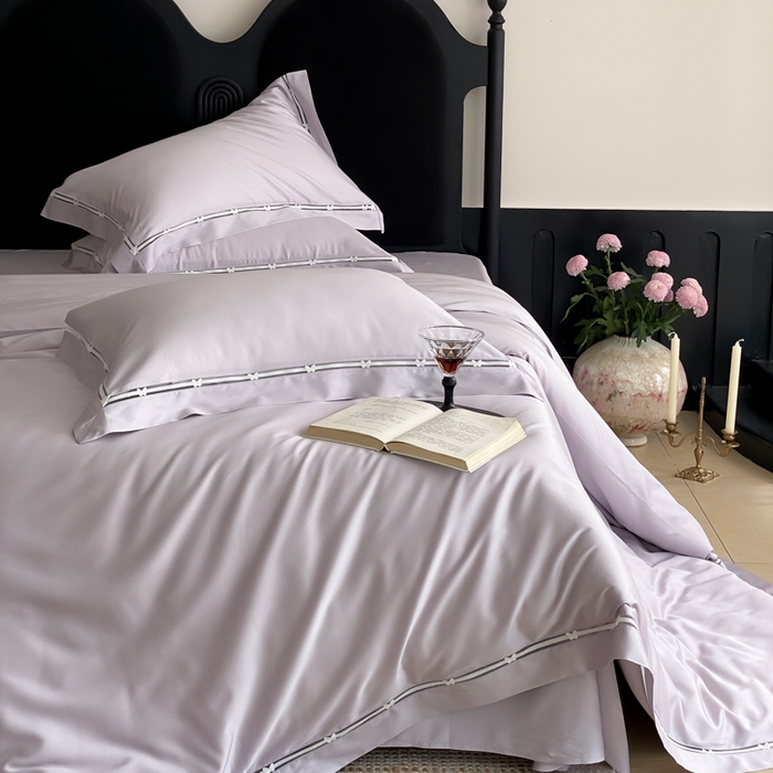 91家纺网 家纺一手货源 找家纺 （总）云栖家居 2025天丝棉纯色镂空四件套-知否