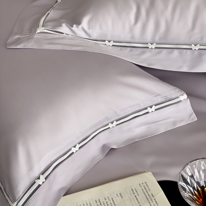 91家纺网 家纺一手货源 找家纺 云栖家居 2025天丝棉纯色镂空四件套-知否 知否-优雅紫