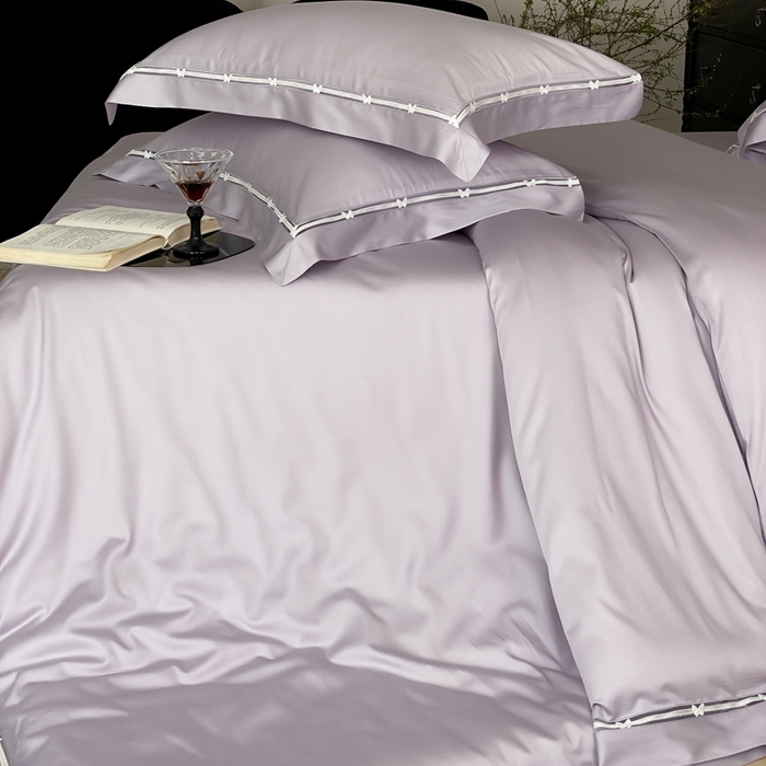 91家纺网 家纺一手货源 找家纺 云栖家居 2025天丝棉纯色镂空四件套-知否 知否-优雅紫