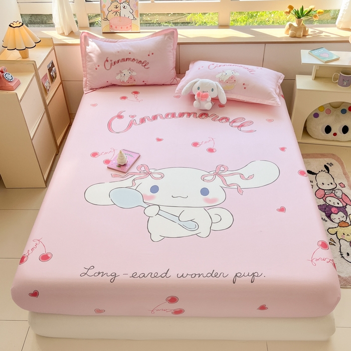 91家纺网 家纺一手货源 找家纺 博雅 2025春夏新款三丽欧大版全棉纯棉单品床笠床笠单件单床笠 全棉大版-淘气玉桂狗