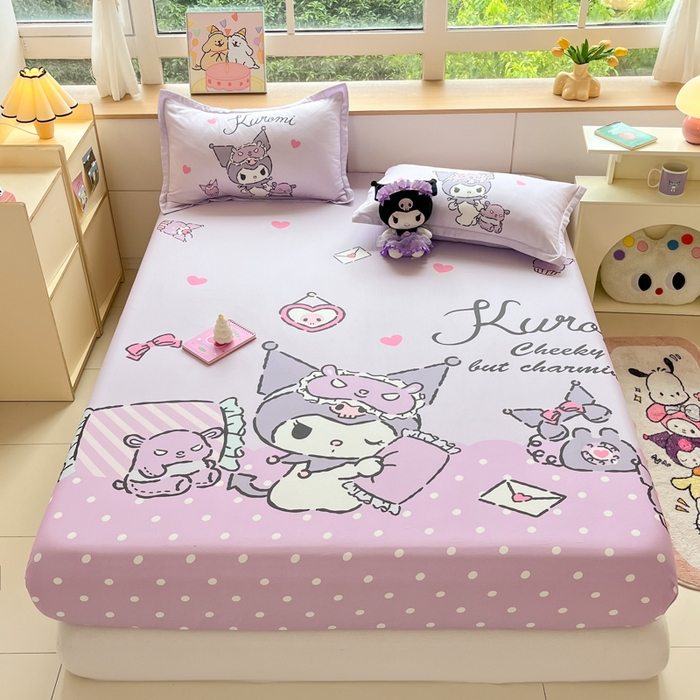 91家纺网 家纺一手货源 找家纺 博雅 2025春夏新款三丽欧大版全棉纯棉单品床笠床笠单件单床笠 全棉大版-晚安库洛米