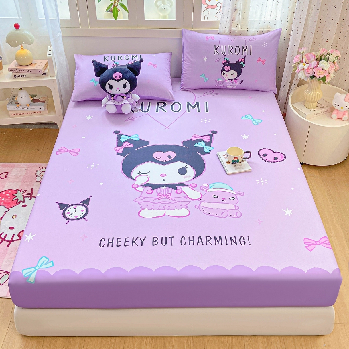 91家纺网 家纺一手货源 找家纺 博雅 2025春夏新款三丽欧大版全棉纯棉单品床笠床笠单件单床笠 全棉大版-小恶魔库洛米