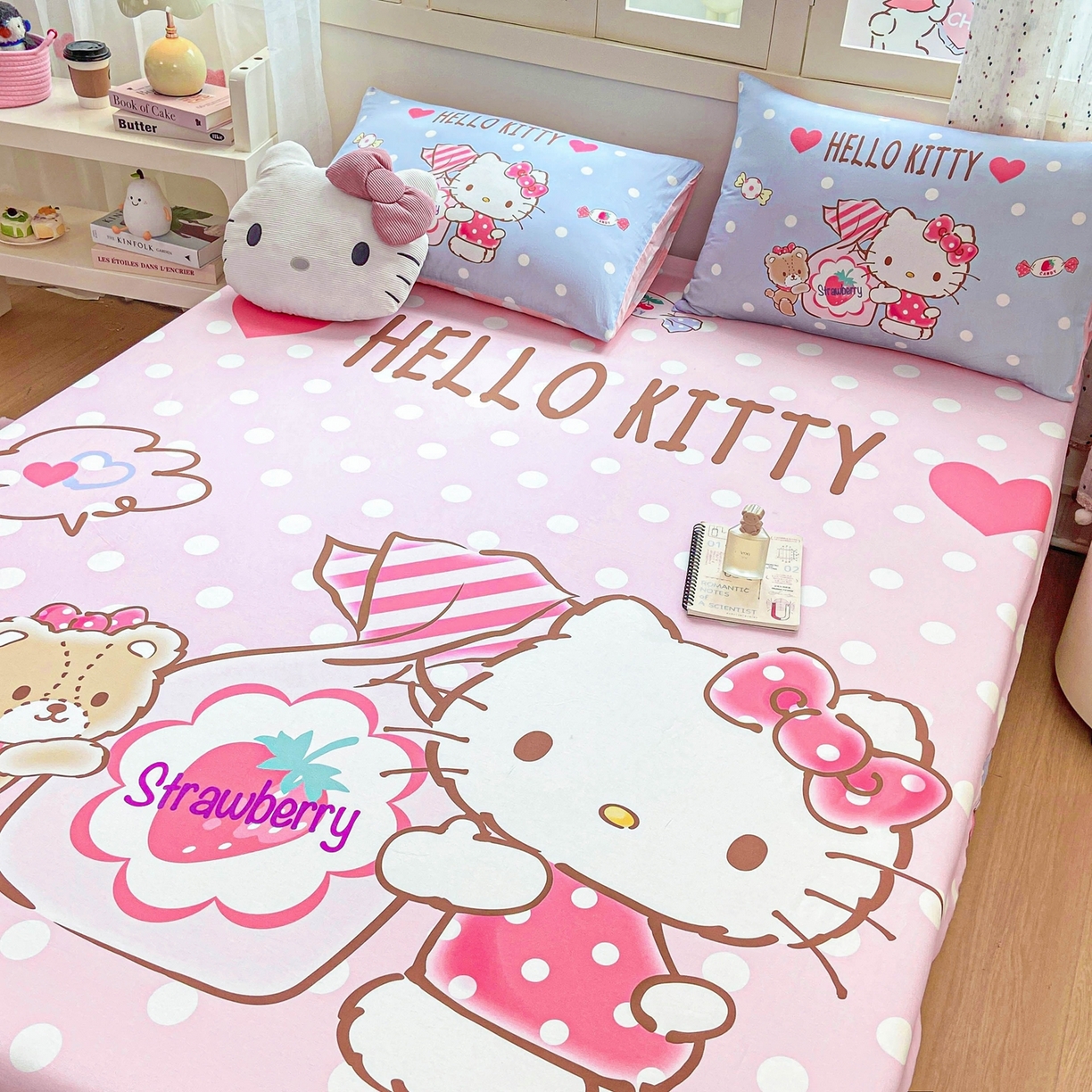 91家纺网 家纺一手货源 找家纺 博雅 2025春夏新款三丽欧大版全棉纯棉单品床笠床笠单件单床笠 全棉大版-草莓糖果KT