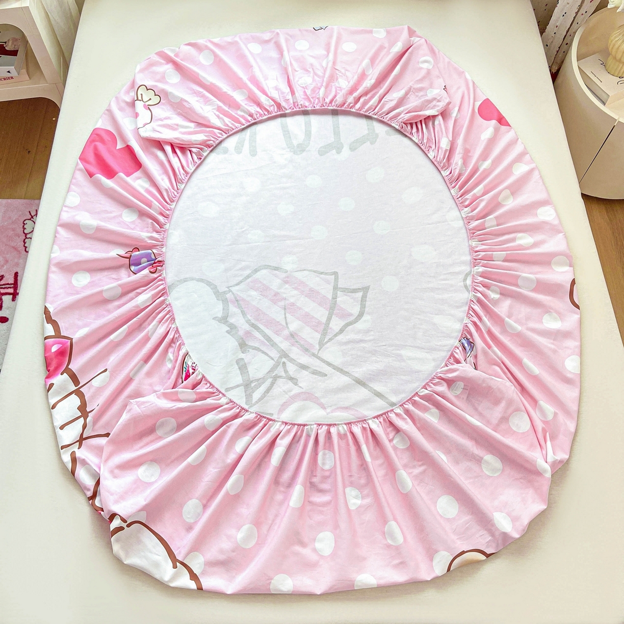 91家纺网 家纺一手货源 找家纺 博雅 2025春夏新款三丽欧大版全棉纯棉单品床笠床笠单件单床笠 全棉大版-草莓糖果KT