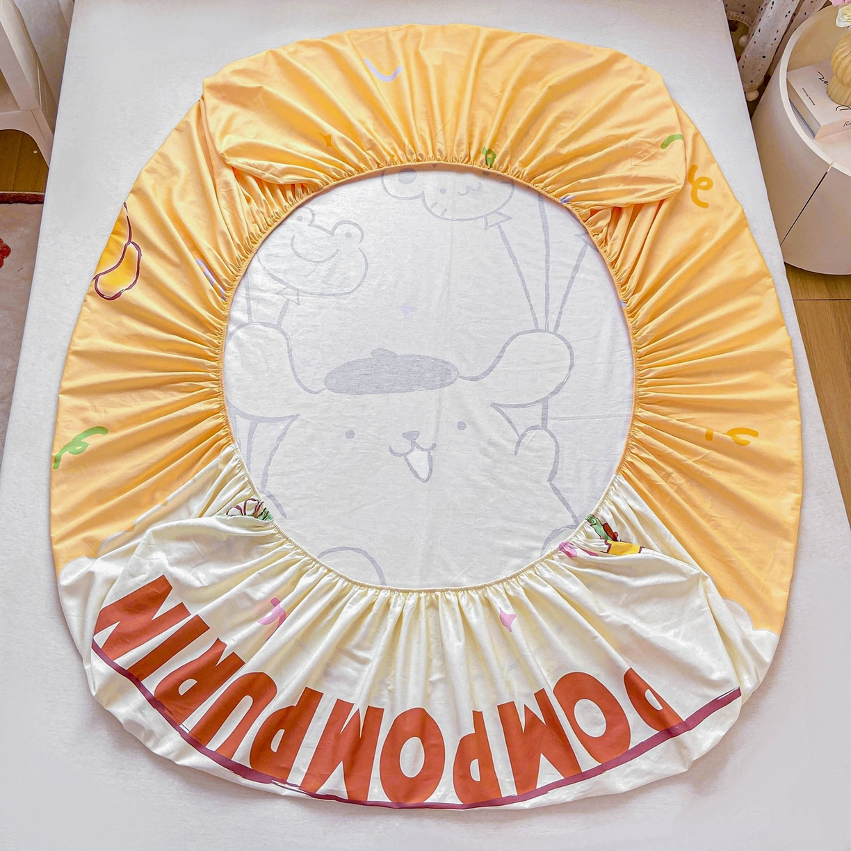 91家纺网 家纺一手货源 找家纺 博雅 2025春夏新款三丽欧大版全棉纯棉单品床笠床笠单件单床笠 全棉大版-气球布丁狗