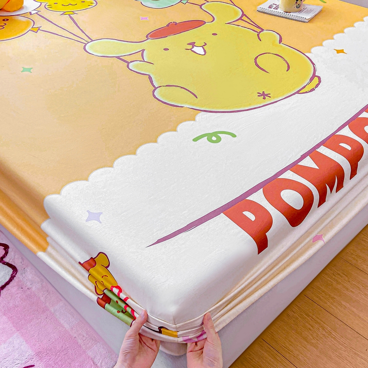 91家纺网 家纺一手货源 找家纺 博雅 2025春夏新款三丽欧大版全棉纯棉单品床笠床笠单件单床笠 全棉大版-气球布丁狗