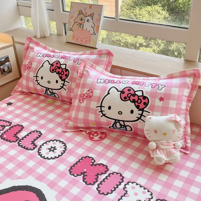 91家纺网 家纺一手货源 找家纺 博雅 2025春夏新款三丽欧大版全棉纯棉单品床笠床笠单件单床笠 全棉大版-粉格KT