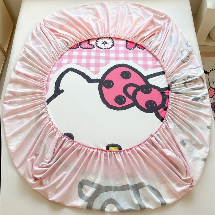 91家纺网 家纺一手货源 找家纺 博雅 2025春夏新款三丽欧大版全棉纯棉单品床笠床笠单件单床笠 全棉大版-粉格KT