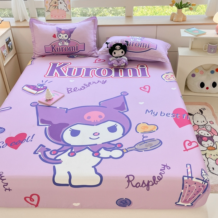 91家纺网 家纺一手货源 找家纺 博雅 2025春夏新款三丽欧大版全棉纯棉单品床笠床笠单件单床笠 全棉大版-蓝莓库洛米