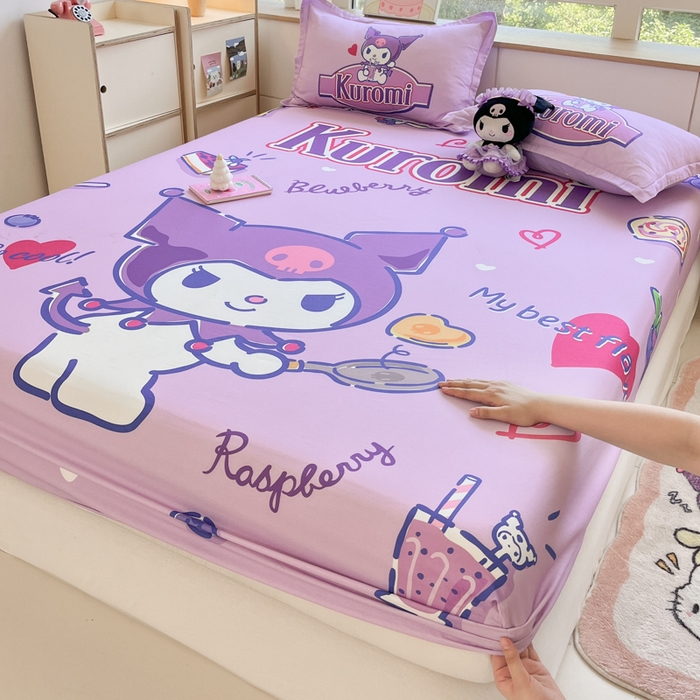 91家纺网 家纺一手货源 找家纺 博雅 2025春夏新款三丽欧大版全棉纯棉单品床笠床笠单件单床笠 全棉大版-蓝莓库洛米