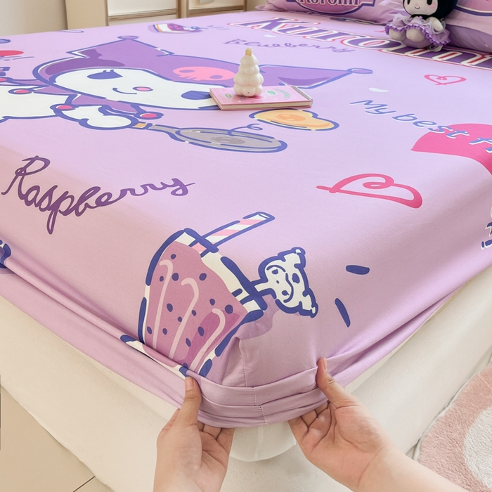 91家纺网 家纺一手货源 找家纺 博雅 2025春夏新款三丽欧大版全棉纯棉单品床笠床笠单件单床笠 全棉大版-蓝莓库洛米