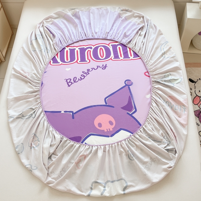 91家纺网 家纺一手货源 找家纺 博雅 2025春夏新款三丽欧大版全棉纯棉单品床笠床笠单件单床笠 全棉大版-蓝莓库洛米