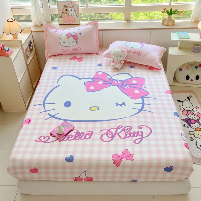 博雅 2025春夏新款三丽欧大版全棉纯棉单品床笠床笠单件单床笠 全棉大版-俏皮KT