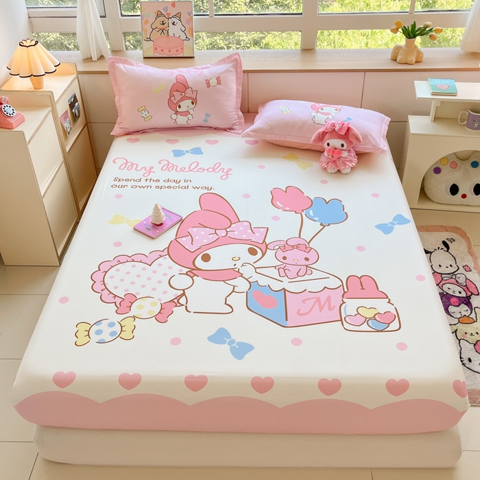 博雅 2025春夏新款三丽欧大版全棉纯棉单品床笠床笠单件单床笠 全棉大版-糖果美乐蒂