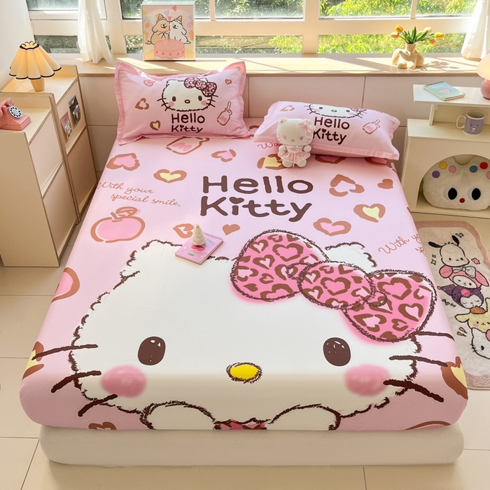 博雅 2025春夏新款三丽欧大版全棉纯棉单品床笠床笠单件单床笠 全棉大版-甜酷KT